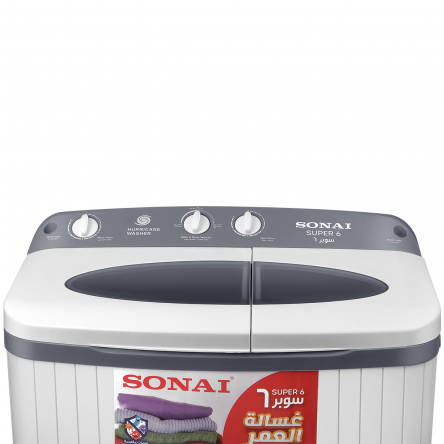 Sonai Washing Machine , SUPER 6 , Half Automatic WM , 6 KG , Wash &Spin Timer, MAR-266
